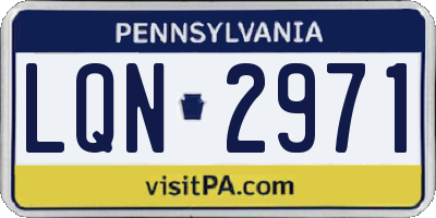 PA license plate LQN2971