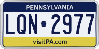 PA license plate LQN2977