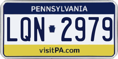 PA license plate LQN2979