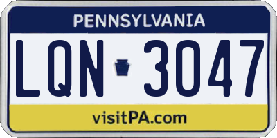 PA license plate LQN3047