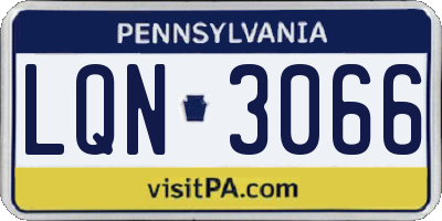 PA license plate LQN3066
