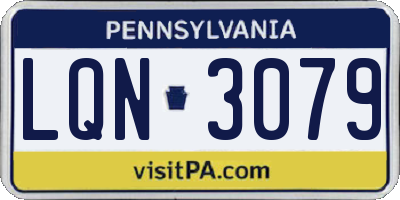 PA license plate LQN3079