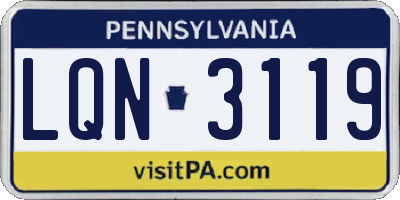 PA license plate LQN3119
