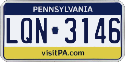 PA license plate LQN3146