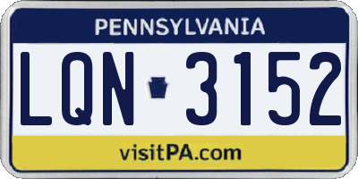 PA license plate LQN3152