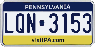 PA license plate LQN3153