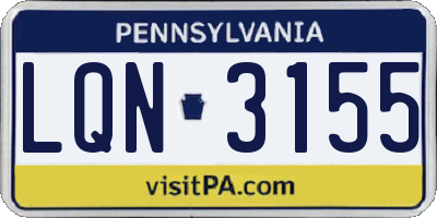 PA license plate LQN3155
