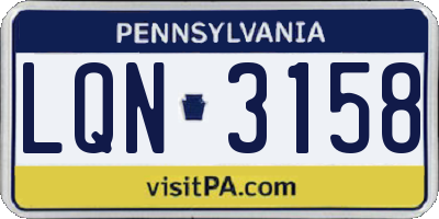 PA license plate LQN3158
