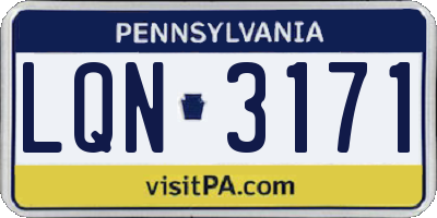 PA license plate LQN3171