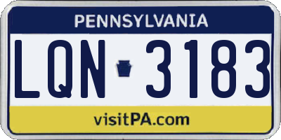 PA license plate LQN3183