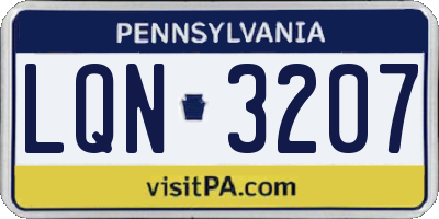 PA license plate LQN3207