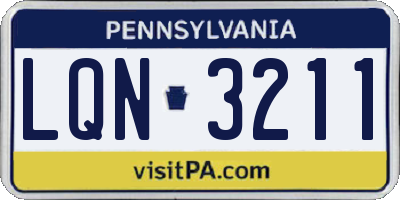 PA license plate LQN3211