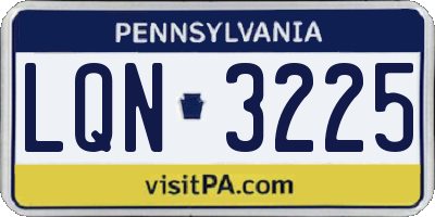 PA license plate LQN3225