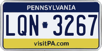 PA license plate LQN3267