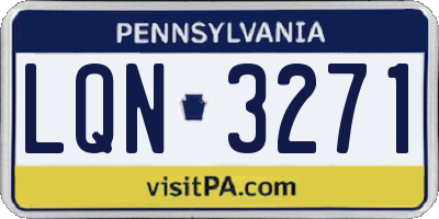 PA license plate LQN3271