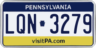 PA license plate LQN3279
