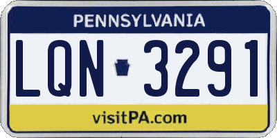 PA license plate LQN3291