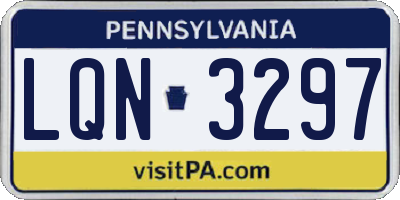 PA license plate LQN3297