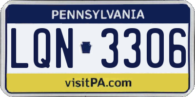 PA license plate LQN3306