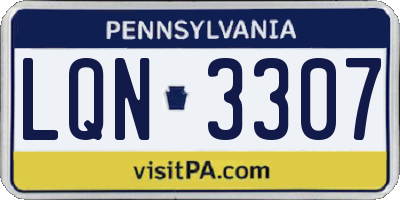 PA license plate LQN3307