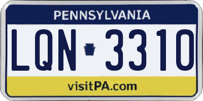 PA license plate LQN3310