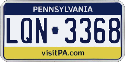 PA license plate LQN3368