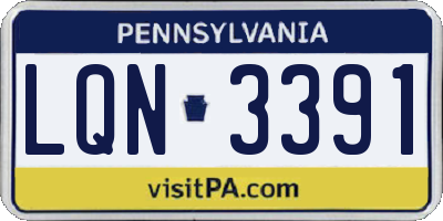 PA license plate LQN3391