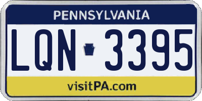 PA license plate LQN3395