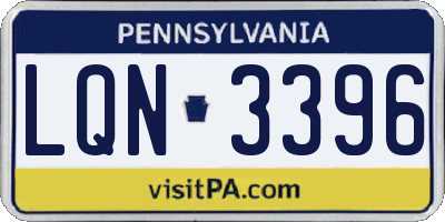 PA license plate LQN3396