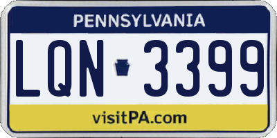 PA license plate LQN3399