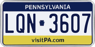 PA license plate LQN3607