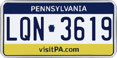 PA license plate LQN3619