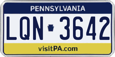 PA license plate LQN3642
