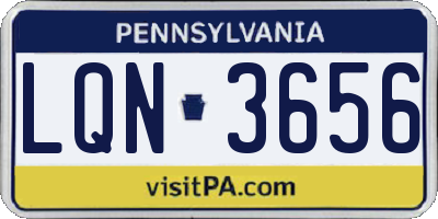 PA license plate LQN3656