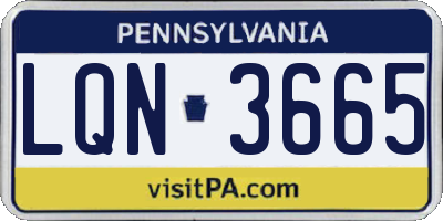 PA license plate LQN3665