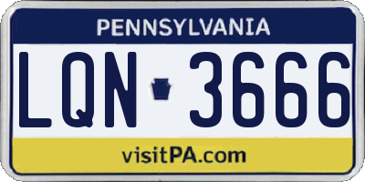 PA license plate LQN3666