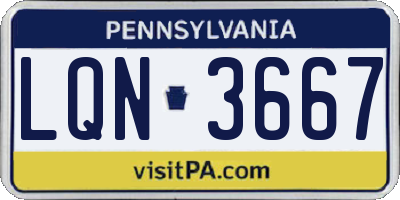 PA license plate LQN3667