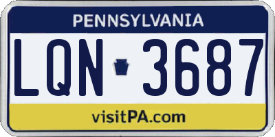 PA license plate LQN3687