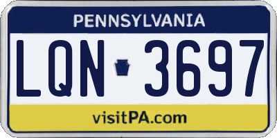 PA license plate LQN3697