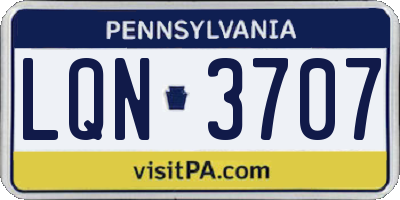 PA license plate LQN3707