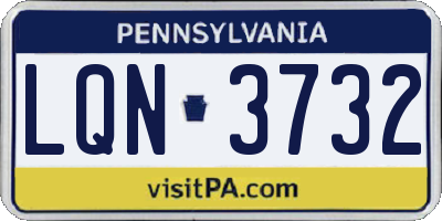 PA license plate LQN3732