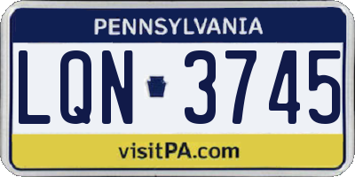 PA license plate LQN3745