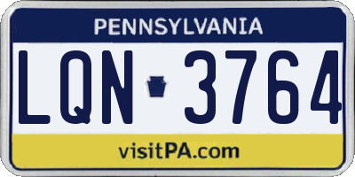 PA license plate LQN3764