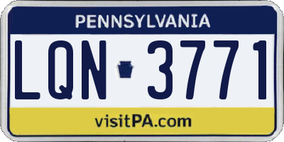 PA license plate LQN3771