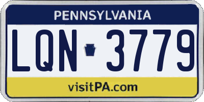 PA license plate LQN3779