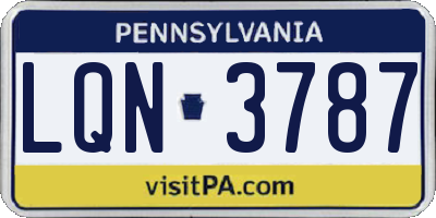 PA license plate LQN3787