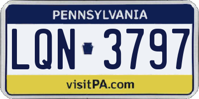PA license plate LQN3797