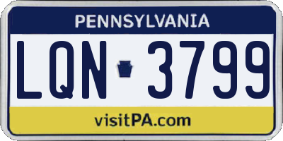 PA license plate LQN3799