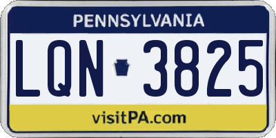 PA license plate LQN3825