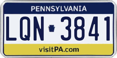 PA license plate LQN3841
